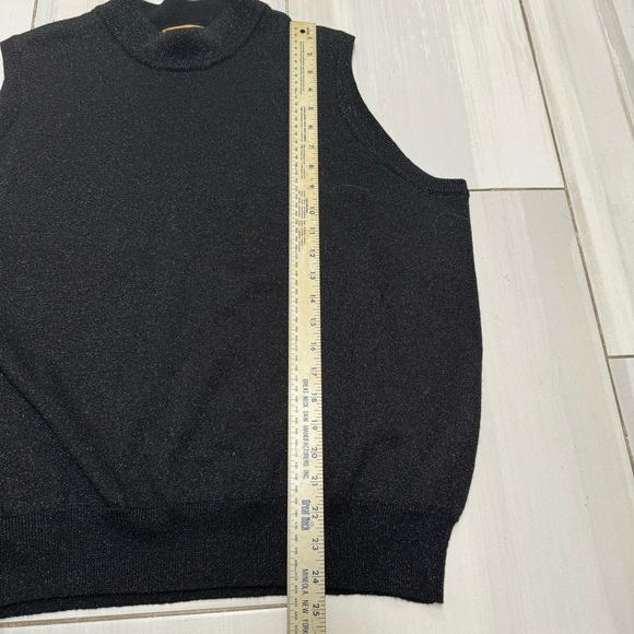 Ewear Womens 2X Black Merino Wool Rayon Sparkle Glitter Vest  Sleeveless Sweater - Picture 4 of 5